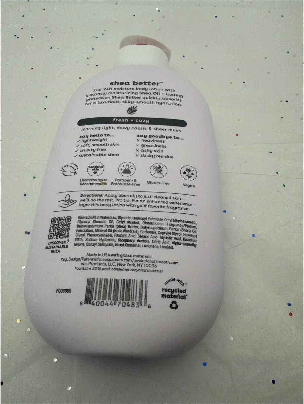 eos Shea Better Body Lotion Fresh & Cozy 16 oz 24H Moisture Shea Butter NEW